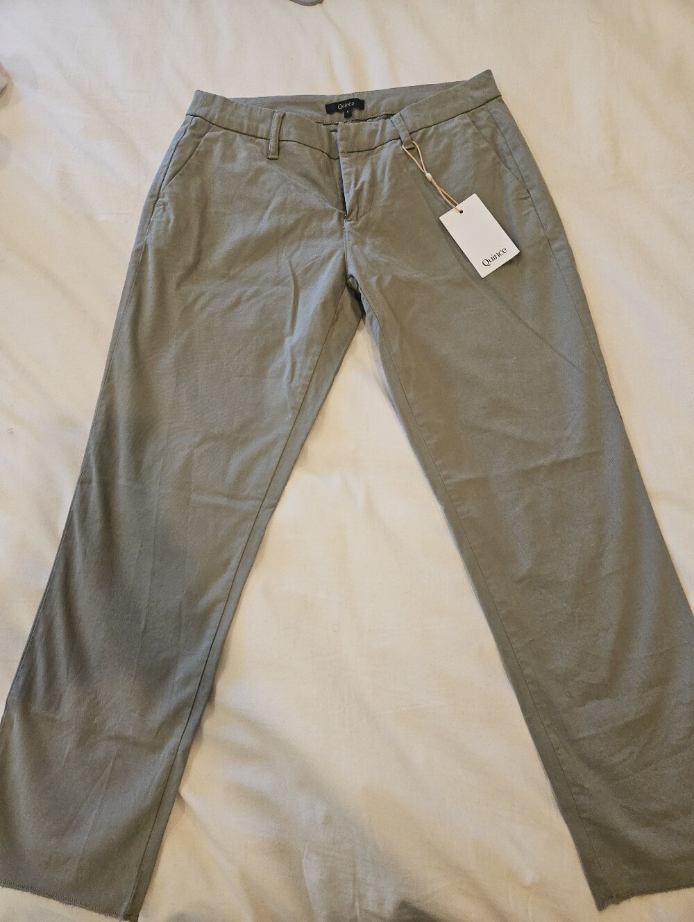 New Quince Womens Size 4 Olive Organic Stretch Cotton Girlfriend Chino Pants NWT